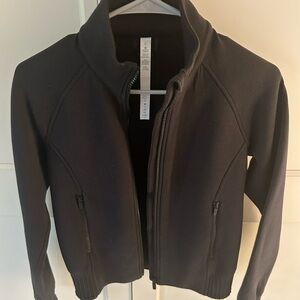 Worn once. Lululemon Black Bomber Jacket. Sz 6. Cotton blend. Slim fit.